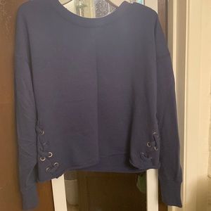 Navy cropped Aerie sweatshirt size medium
